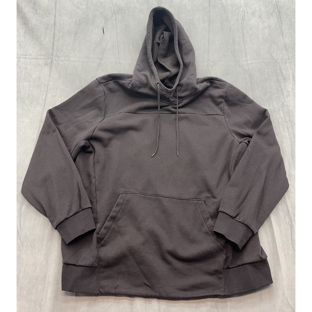 Athletics Works Hooded Sweatshirt Black Womens Large Drawstring Pocket Pullover